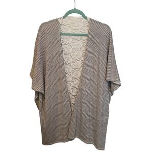 You Are Not Alone Women's One Size Top Ivory Lace Open Front Knit Cardigan Shawl